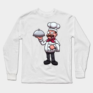 Chef With Platter And Towel Long Sleeve T-Shirt